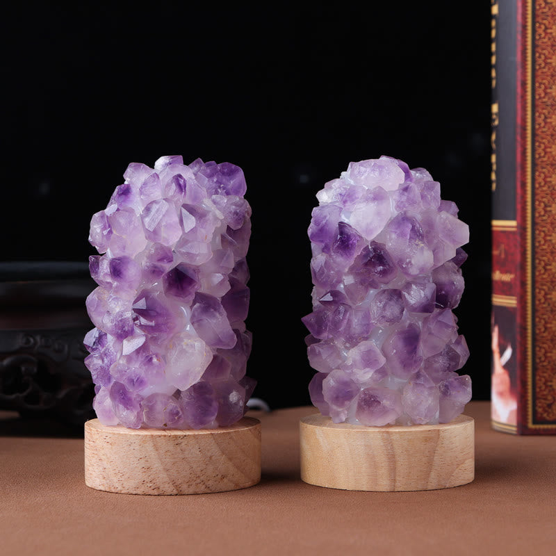 FuAttract Healing Clarity & Inner Peace Amethyst Chips Crystal Night Lamp Cool Light Home Decor - image 4