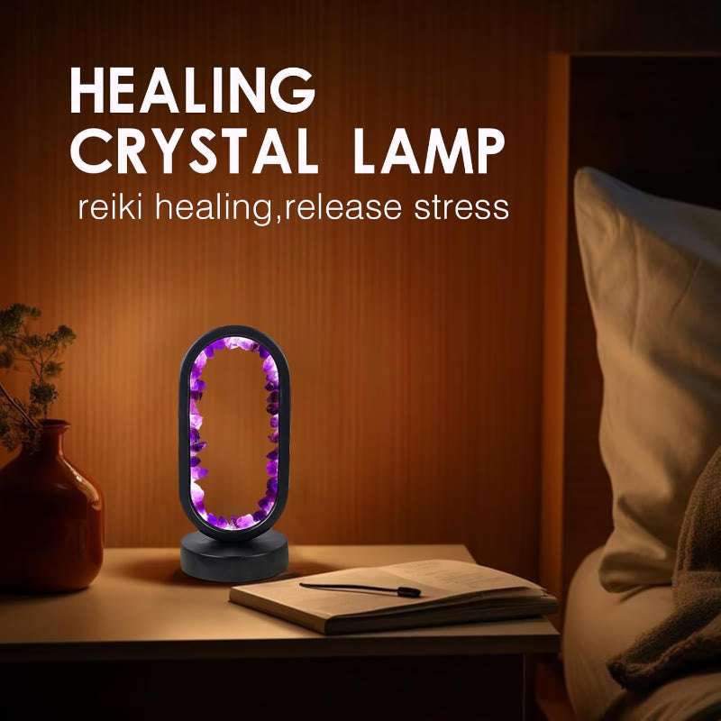 FuAttract Serenity Harmony & Spiritual Energy Amethyst Crystal Flower Cluster Oval Night Lamp for Bedroom Bedside - image 3