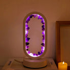 FuAttract Serenity Harmony & Spiritual Energy Amethyst Crystal Flower Cluster Oval Night Lamp for Bedroom Bedside - White - image 6