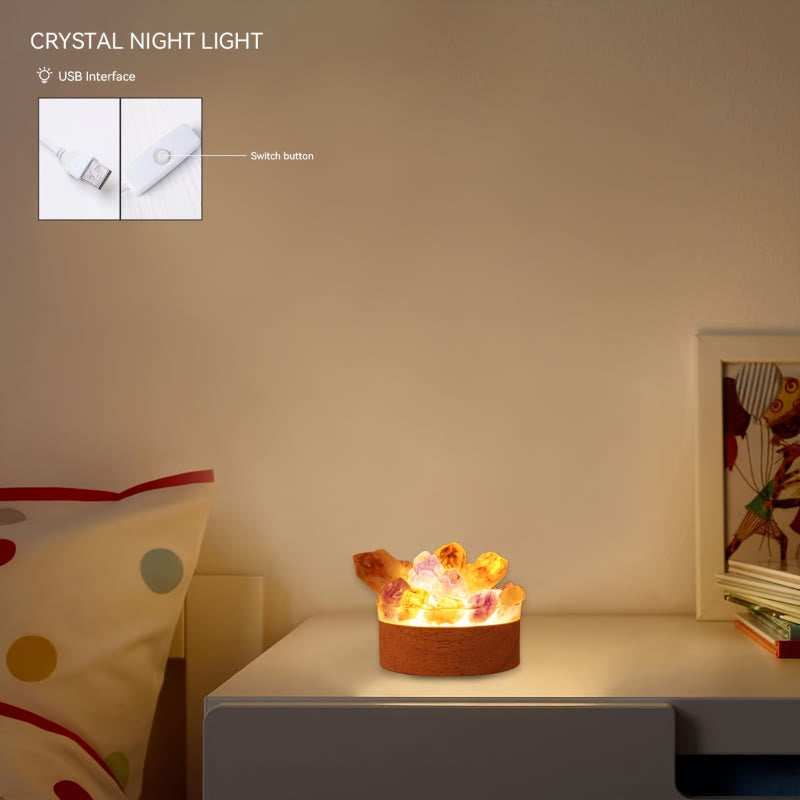 FuAttract Peace Harmony & Emotional Comfort Natural Crystal Tooth Flower Night Lamp Bedroom Bedside - image 5