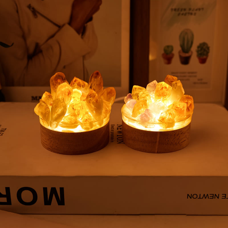 FuAttract Peace Harmony & Emotional Comfort Natural Crystal Tooth Flower Night Lamp Bedroom Bedside - image 2