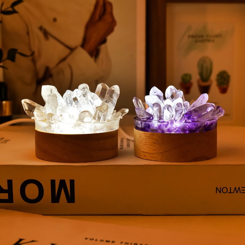 FuAttract Peace Harmony & Emotional Comfort Natural Crystal Tooth Flower Night Lamp Bedroom Bedside - image 11