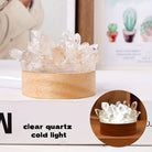 FuAttract Peace Harmony & Emotional Comfort Natural Crystal Tooth Flower Night Lamp Bedroom Bedside - Clear-quartz-cold - image 6
