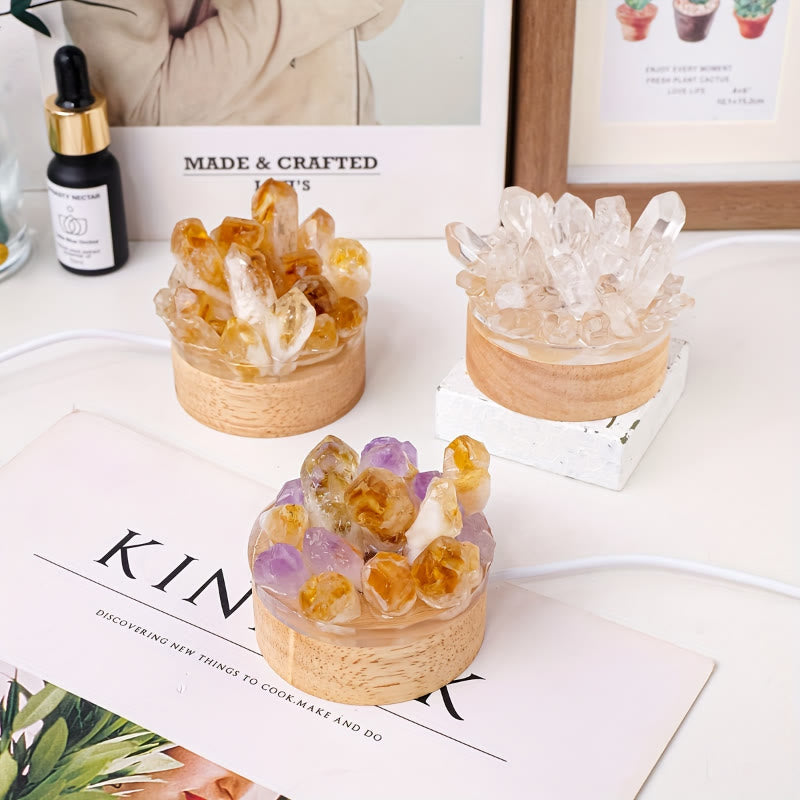 FuAttract Peace Harmony & Emotional Comfort Natural Crystal Tooth Flower Night Lamp Bedroom Bedside - image 7