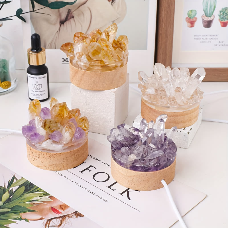 FuAttract Peace Harmony & Emotional Comfort Natural Crystal Tooth Flower Night Lamp Bedroom Bedside - image 9