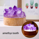 FuAttract Peace Harmony & Emotional Comfort Natural Crystal Tooth Flower Night Lamp Bedroom Bedside - Amethys-cold - image 8