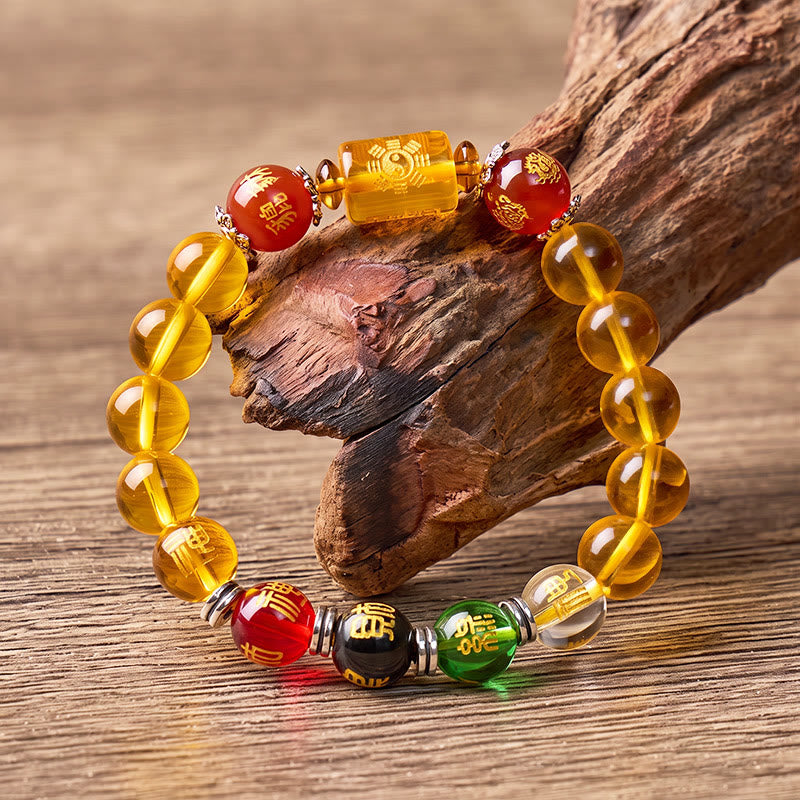 FuAttract Wealth Luck & Protection Citrine The God of Wealth Red Agate Pixiu Bead Bracelet - 12mm - image 0