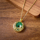 FuAttract Harmony Blessing & Protection Green Chalcedony Dragon & Phoenix Ping An Buckle Pendant Necklace - image 1