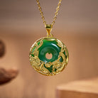 FuAttract Harmony Blessing & Protection Green Chalcedony Dragon & Phoenix Ping An Buckle Pendant Necklace - image 3