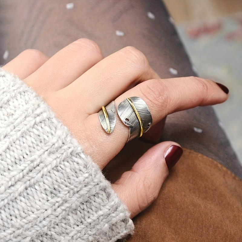 FREE Today: Freedom Elegance & Harmony Vintage Feather Zinc Alloy Open Ring - image 3