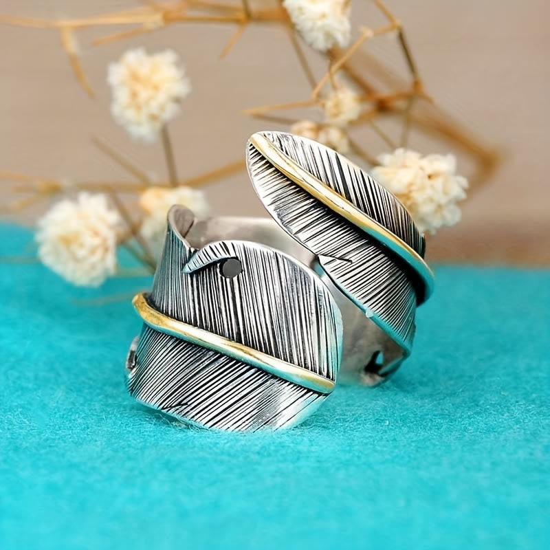 FREE Today: Freedom Elegance & Harmony Vintage Feather Zinc Alloy Open Ring - image 1