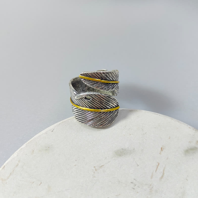 FREE Today: Freedom Elegance & Harmony Vintage Feather Zinc Alloy Open Ring - image 4