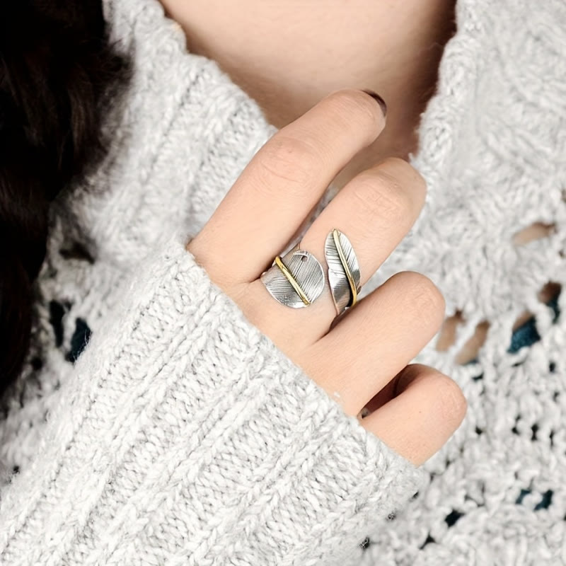 FREE Today: Freedom Elegance & Harmony Vintage Feather Zinc Alloy Open Ring - image 2