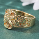 FREE Today: Elegance Harmony & Vitality Hollow Floral Vintage Fashion Copper Ring - image 4