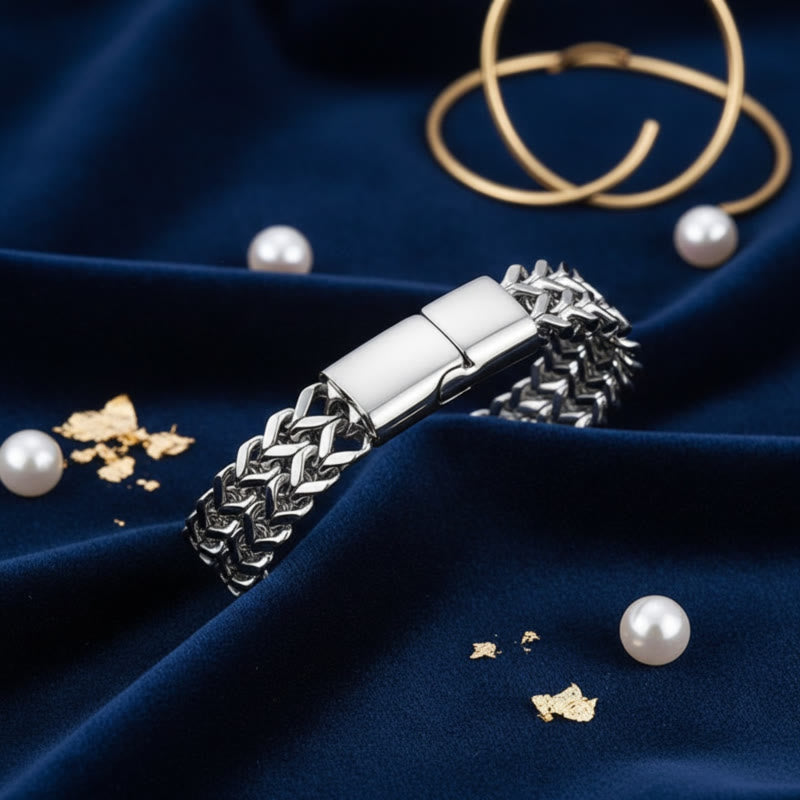 FREE Today: Strength Stability & Connection Woven Square Reversible Stainless Steel Bracelet - image 2