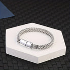 FREE Today: Strength Stability & Connection Woven Square Reversible Stainless Steel Bracelet - Silver - 23CM（5x10mm） - image 0