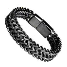 FREE Today: Strength Stability & Connection Woven Square Reversible Stainless Steel Bracelet - Black - 23CM（5x10mm） - image 9