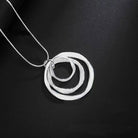FuAttract Harmony Unity & Elegance Irregular Three Circle Eternal Connection Zinc Alloy Pendant Necklace - Silver - image 4