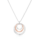 FuAttract Harmony Unity & Elegance Irregular Three Circle Eternal Connection Zinc Alloy Pendant Necklace - Sliver+Rose Gold+Sliver - image 12