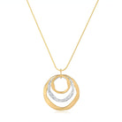 FuAttract Harmony Unity & Elegance Irregular Three Circle Eternal Connection Zinc Alloy Pendant Necklace - Gold+Sliver+Gold - image 10