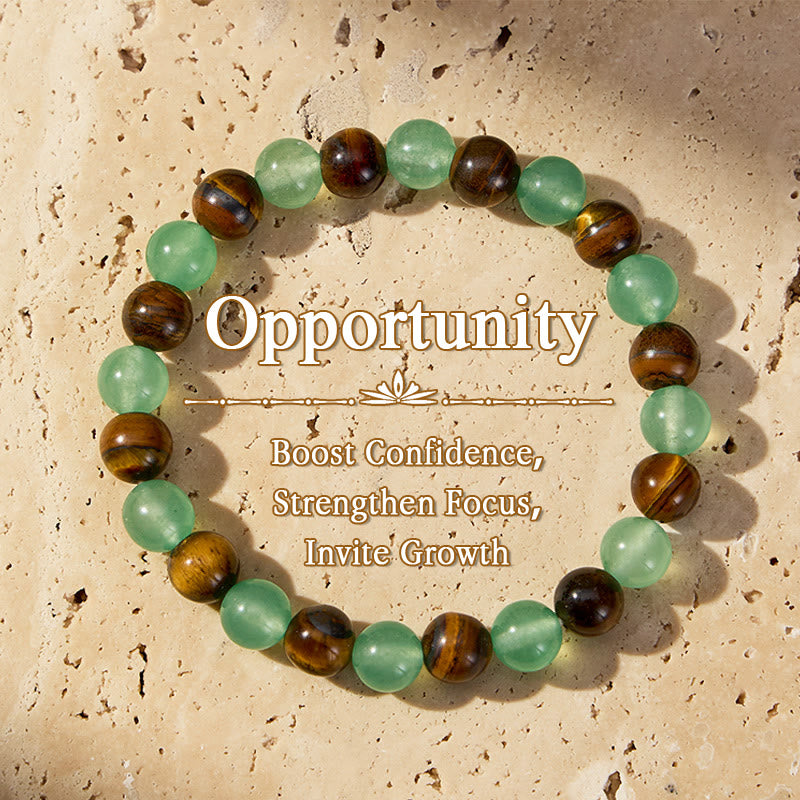 FuAttract Luck Growth Protection & Emotional Balance Green Aventurine Tiger's Eye Bracelet - Green Aventurine+Tiger's Eye - image 0