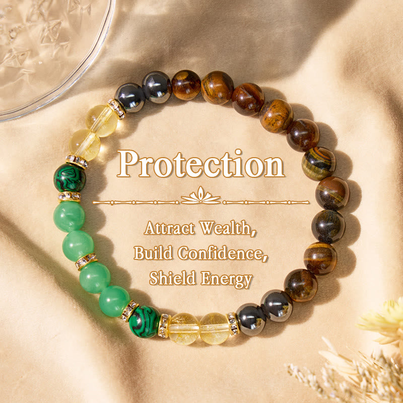 FuAttract Protection Courage Focus & Grounding Black Onyx & Tiger's Eye Bracelet  - 8mm - image 0
