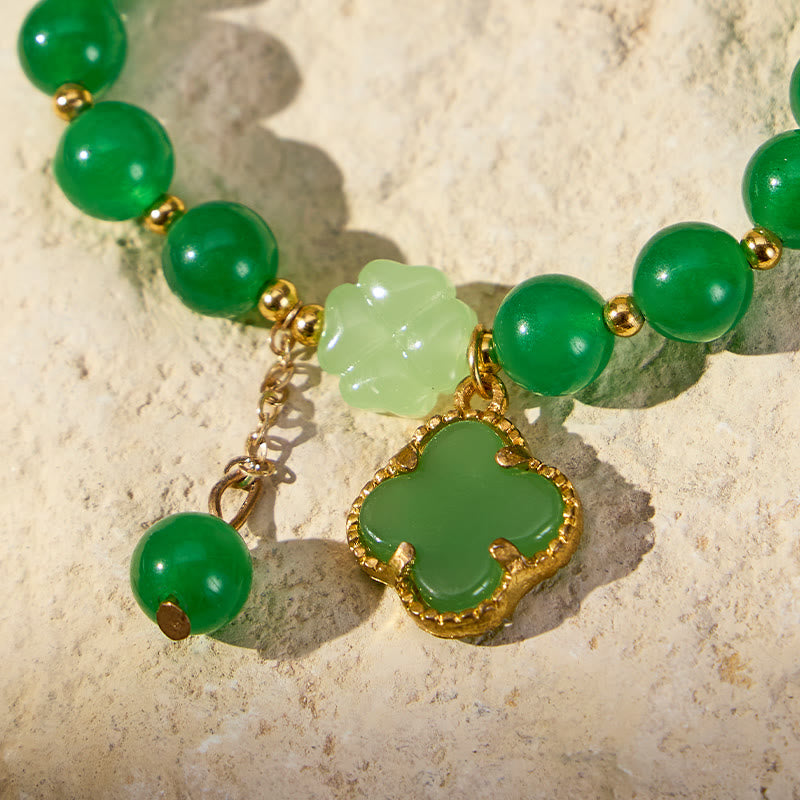 FuAttract Luck Growth & Opportunity Natural Green Aventurine Four-leaf Clover Bracelet - image 4