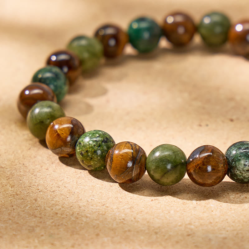 FuAttract Confidence Growth & Wealth Natural Tiger Eye Green Aventurine Bracelet - image 5
