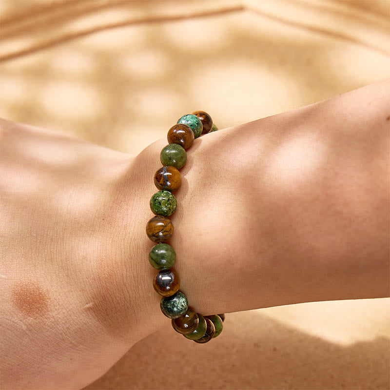FuAttract Confidence Growth & Wealth Natural Tiger Eye Green Aventurine Bracelet - image 3