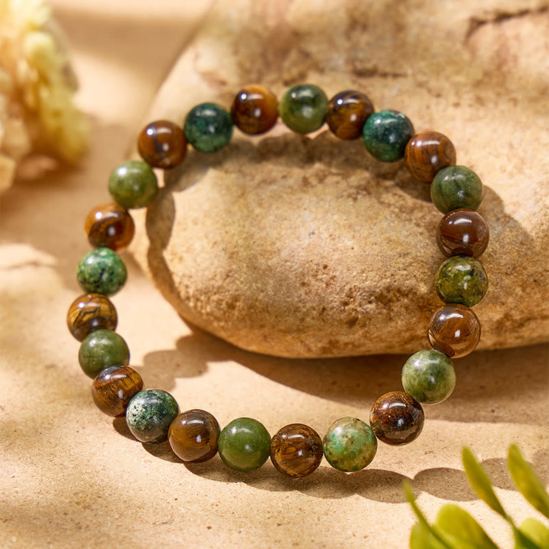 FuAttract Confidence Growth & Wealth Natural Tiger Eye Green Aventurine Bracelet - image 2