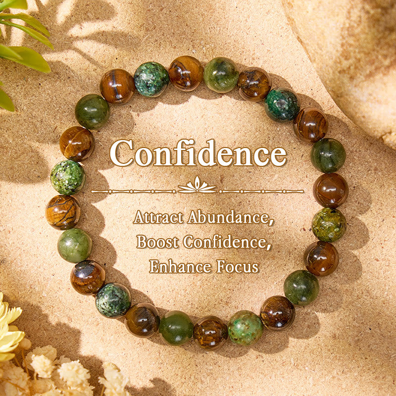 FuAttract Confidence Growth & Wealth Natural Tiger Eye Green Aventurine Bracelet - Tiger’s Eye - image 0