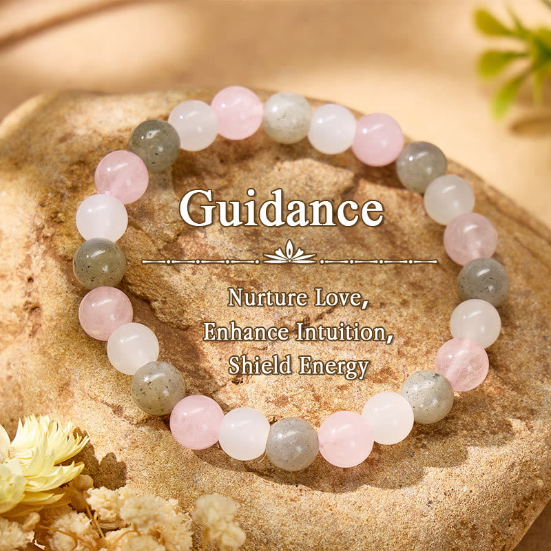 FuAttract Love & Harmony Natural Rose Quartz Colorblock Crystal Beaded Bracelet - Rose Quartz - image 0