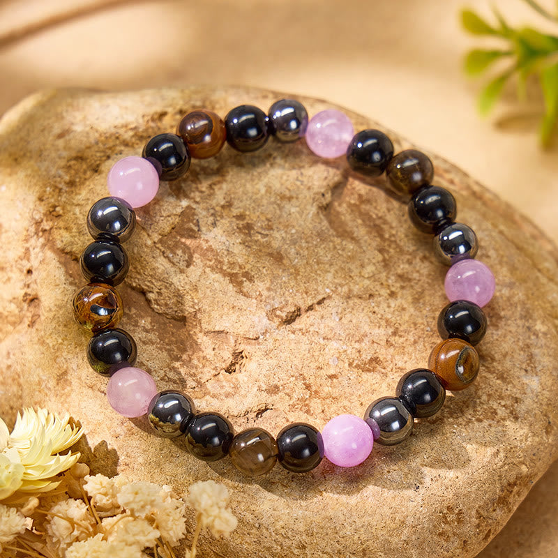 FuAttract Protection Strength & Confidence Tiger Eye Amethyst Healing  Bracelet - image 1