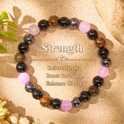FuAttract Protection Strength & Confidence Tiger Eye Amethyst Healing  Bracelet - Tiger Eye & Amethyst - image 0