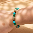 FuAttract Wealth Protection & Confidence Natural Tiger Eye Malachite Colorblock Beaded Bracelet - image 3
