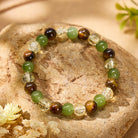 FuAttract Wealth Luck & Confidence Natural Tiger Eye Green Agate Crackle Beaded Bracelet - image 2