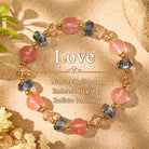 FuAttract Love Luck & Harmony Natural Strawberry Quartz Colorblock Charm Bracelet - Strawberry Quartz - image 0