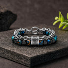 FuAttract Protection Grounding & Inner Strength Malachite Hematite Bead Stainless Steel Bracelet - Blue - image 0
