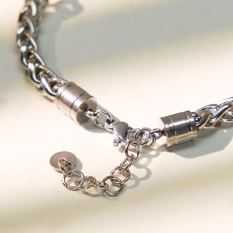 FuAttract Wisdom Luck & Harmony Vintage Turquoise Bridge Charm Stainless Steel Bracelet - image 4