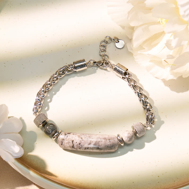 FuAttract Wisdom Luck & Harmony Vintage Turquoise Bridge Charm Stainless Steel Bracelet - image 13