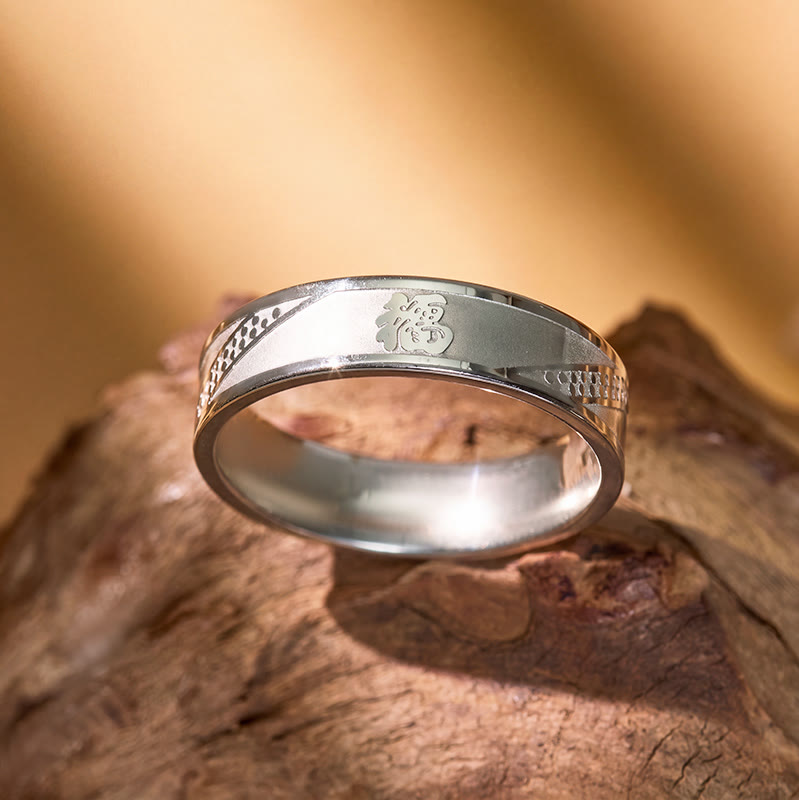FuAttract Wealth Blessing & Good Fortune Fu Character Titanium Steel Ring - image 11