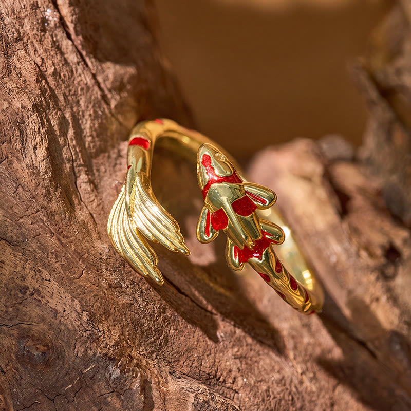 FREE Today: Luck Prosperity & Success Red Koi Fish Lucky Open Copper Ring - image 10