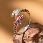 FuAttract Luck Prosperity & Success Red Koi Fish Lucky Open Copper Ring - White - image 0