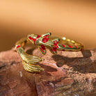 FuAttract Luck Prosperity & Success Red Koi Fish Lucky Open Copper Ring - image 12