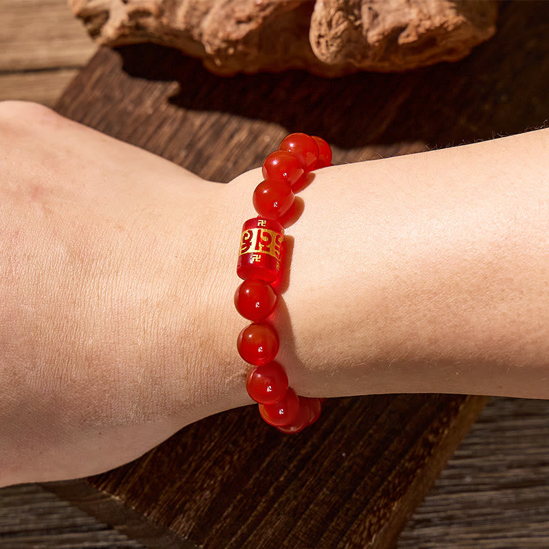FuAttract Protection Blessing & Good Fortune Om Mani Mantra Lucky Charm Agate Bracelet - image 9