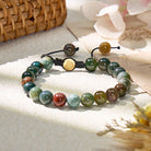 FuAttract Stability Protection & Grounding Indian Agate Adjustable Macrame Bracelet - 8mm - image 0