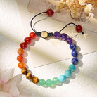 FuAttract Serenity Alignment & Spiritual Harmony Seven Chakra Crystal Adjustable Macrame Bracelet - image 2
