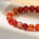 FuAttract Joy Confidence & Vitality Orange Stripe Agate Adjustable Macrame Bracelet - image 3