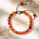 FuAttract Joy Confidence & Vitality Orange Stripe Agate Adjustable Macrame Bracelet - image 2