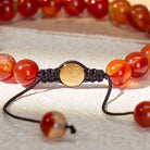 FuAttract Joy Confidence & Vitality Orange Stripe Agate Adjustable Macrame Bracelet - image 4